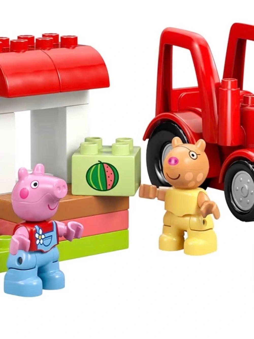 LEGO DUPLO Red Tractor Playset with Pink and Yellow Figures - Picture 3 of 4